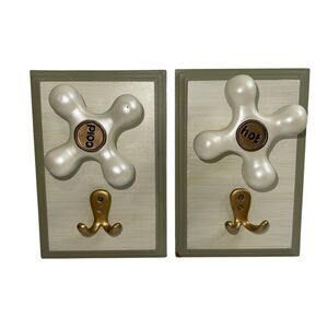VTG Intercontinental Arts Inc 4”x6” Hot & Cold Valve Handle 2pc Bathroom Hooks